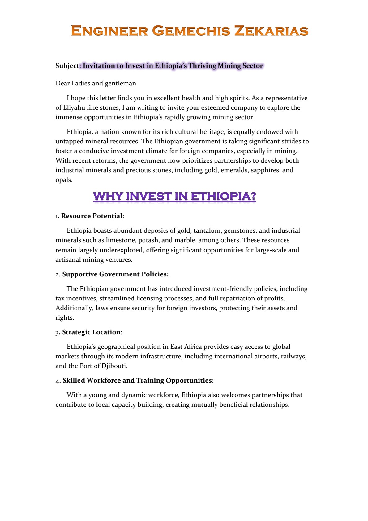 Founder's Invitation Letter